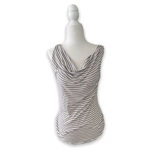 black and tan stripped office tank top